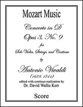 Concerto in D Opus 3, No. 9 Orchestra sheet music cover